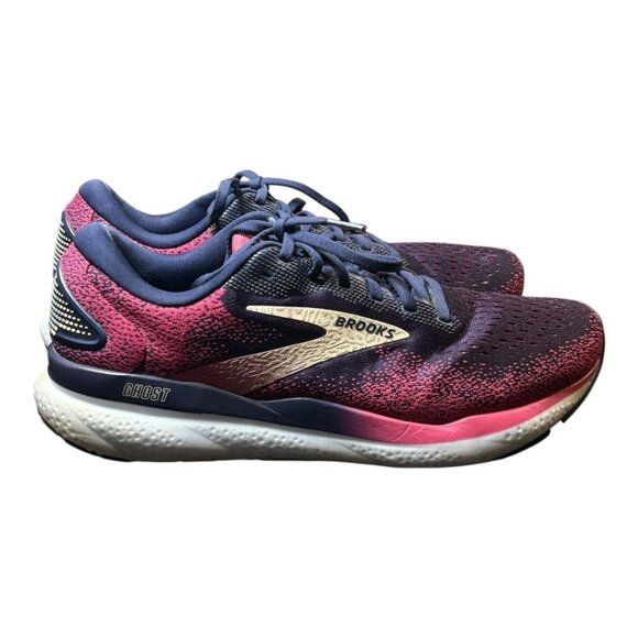 Brooks Ghost 16 Shoes Peacoat Raspberry Apricot Road Running Neutral Womens 11.5 - Picture 3 of 9